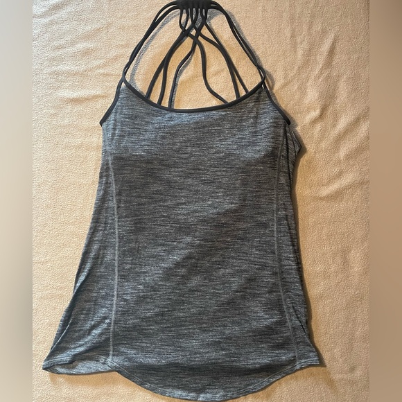 Lululemon Lighten Up Open Back Criss Cross Straps Draped Tank Women Size 6 - Picture 1 of 9